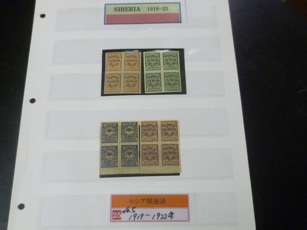 25F M №5 ロシア関連国切手 1919-22年 SIBERIA SC#100-113 田型 計4種 未使用NH・VF 【SC評価 $160】 拍卖