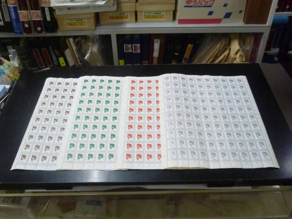 25F M シート№5 インドネシア切手 スカルノ大統領 100面シート 計4種 未使用NH・250r目打ち離有 【SC評価 $100】  拍卖