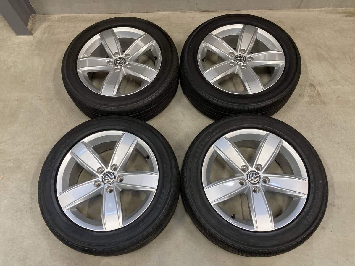 フォルクスワーゲン 純正 VW パサート ティグアン PCD112 17 インチ 6.5J +41 ヨコハマタイヤ 215/55R17 2017年製 バリ山 4本セット拍卖