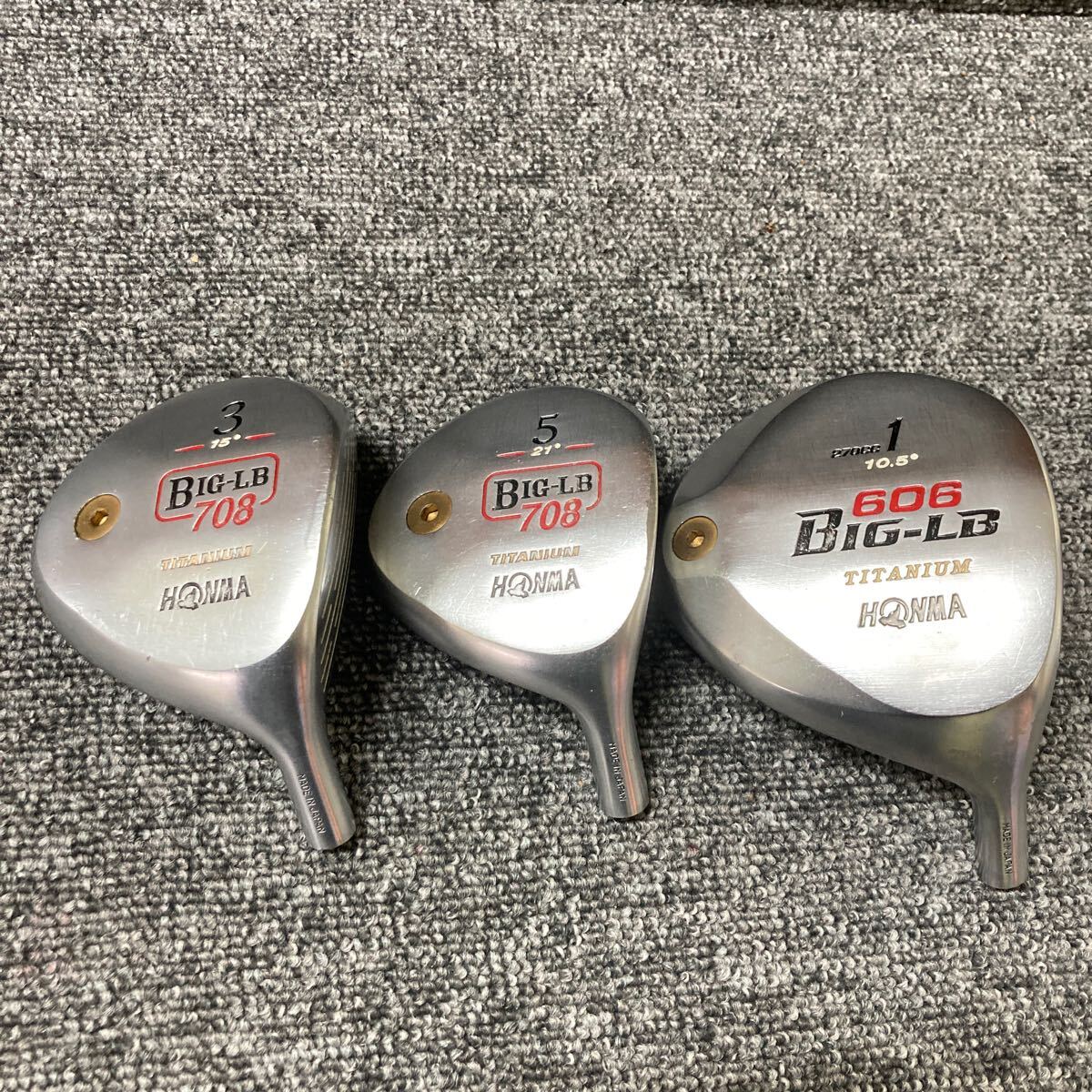 ★中古ヘッドのみ HONMA BIG-LB606 10.5° BIG-LB708 3w15° 5w21° 3個セット拍卖