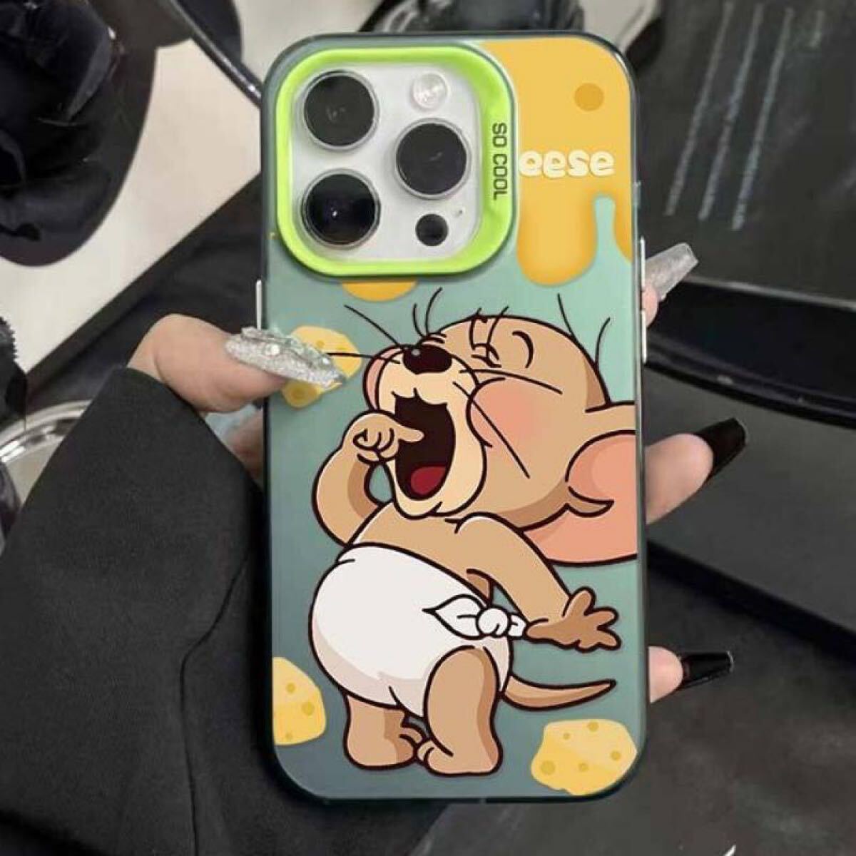 iPhone 13/14/15ケース ジェリー スマホケース アイホンカバー グリーン拍卖