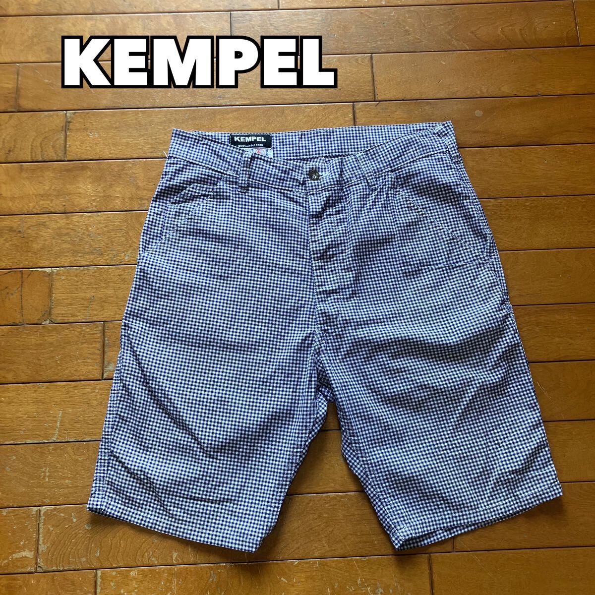 ☆【 KEMPEL 】★ チェコ製 ギンガムチェック スチールボタン コックショーツ ★サイズ44拍卖