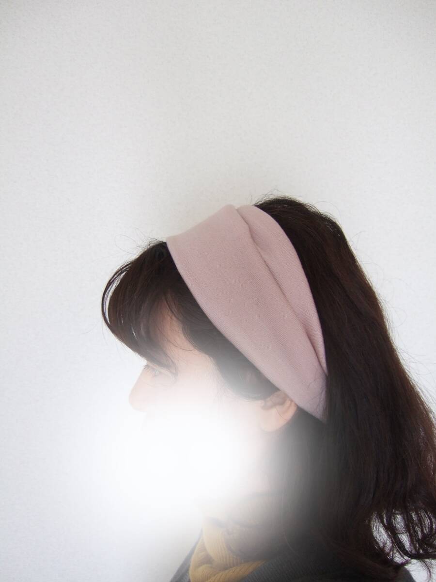 即決★ハンドメイド 秋冬に 優しい桜色 ウール100% ゆるっとニットのゆるターバン** 耳までかぶせて防寒に 冬支度拍卖