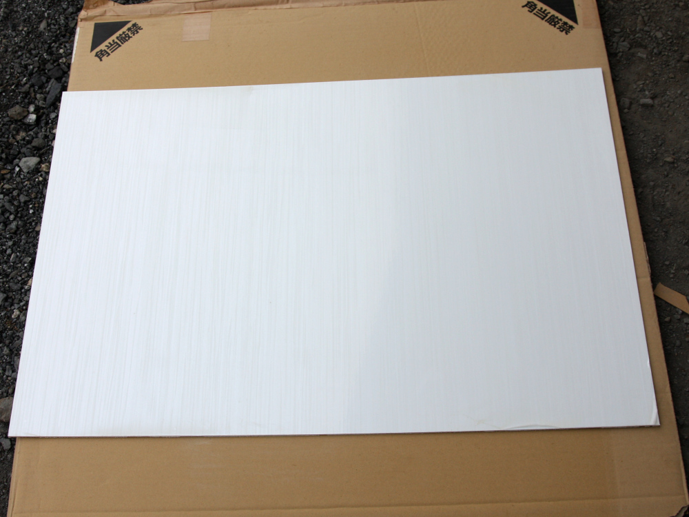 ★送料込み キッチンパネル 端材④(白、縞模様) 60cmx90cm 2枚セット DIY等に拍卖