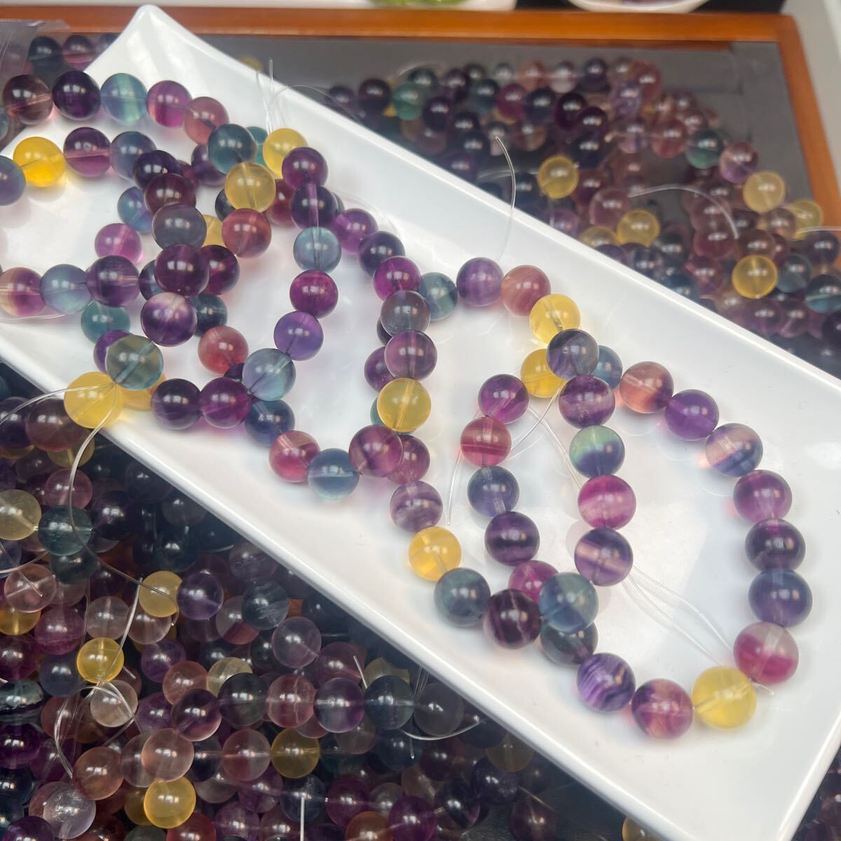 キャンディフローライトブレスレット11.4mm フローライトブレスレット 天然石 フローライト拍卖