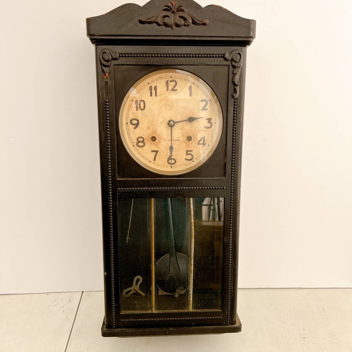 SEIKOSHA 精工舎 柱時計 14DAY 株式会社 安心堂 静岡 呉服町 レトロ アンティーク 昭和 古民家カフェ拍卖