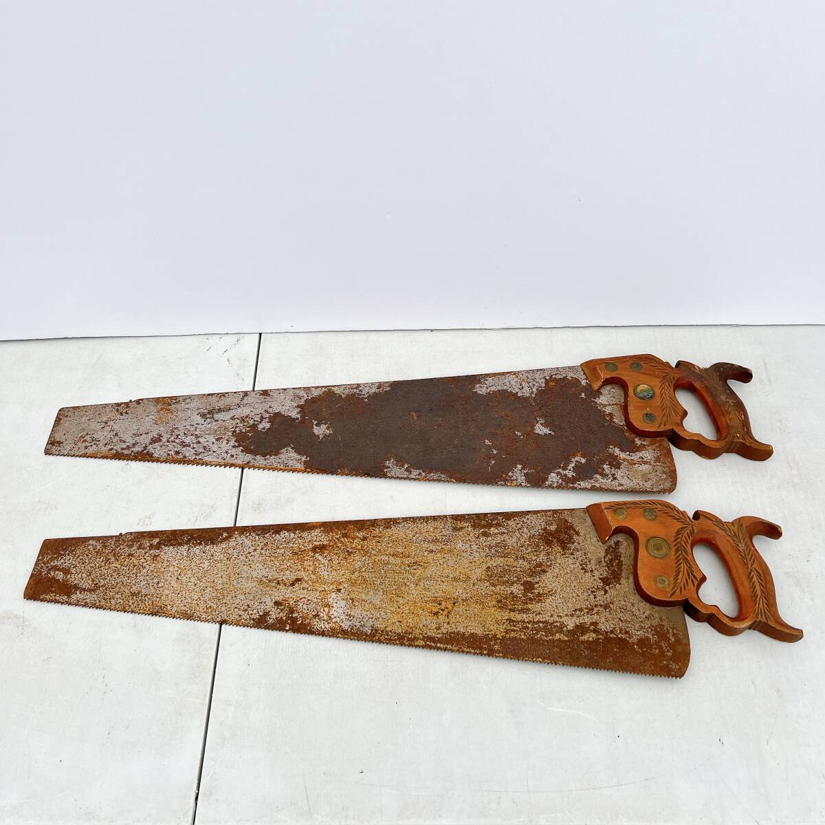 HENRY DISSTON & SONS フィラデルフィア USA 西洋ノコギリ 大型 アンティーク インティリア 2本セット拍卖