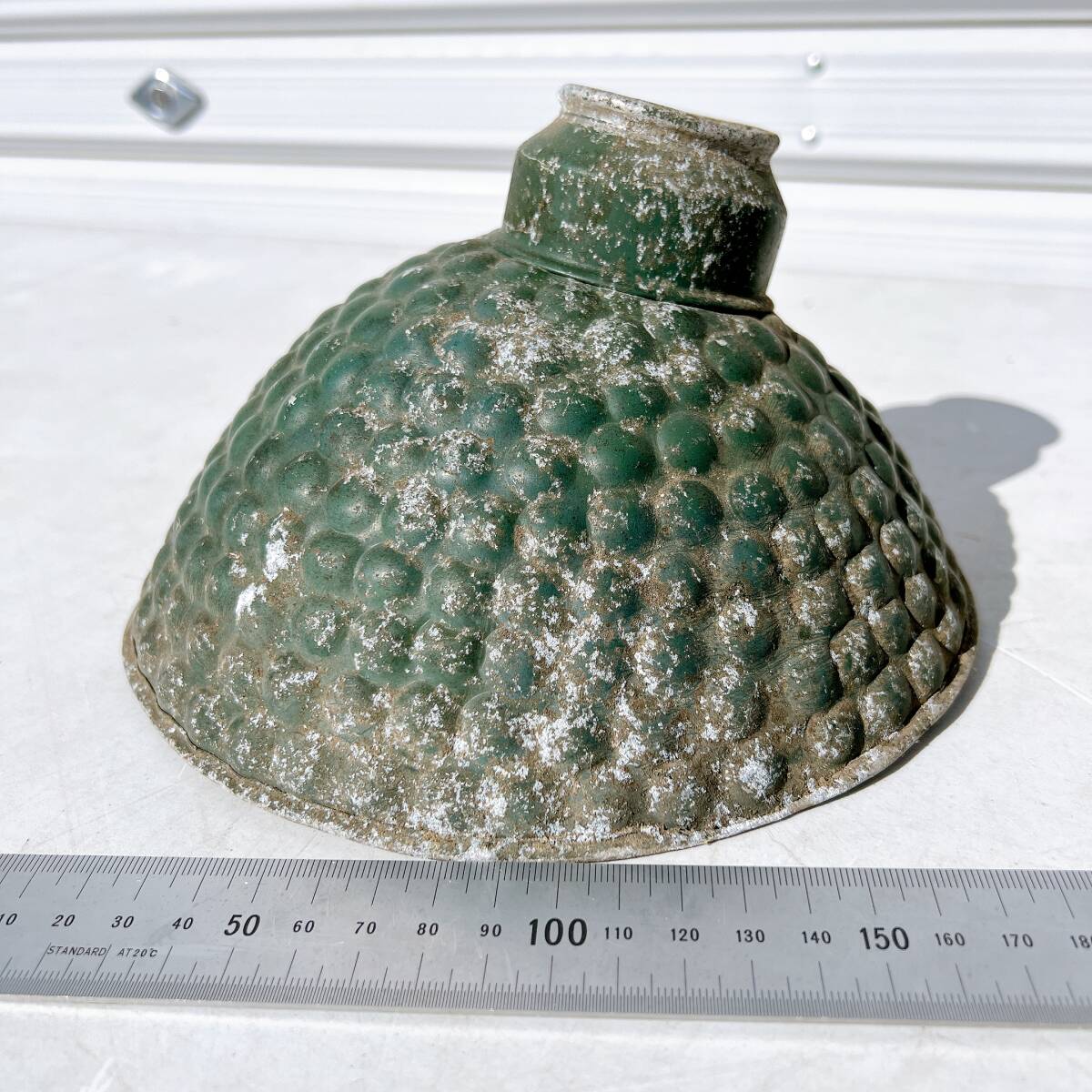 ランプシェード グリーン 緑 シェード 照明 アルミ製 ヴィンテージ vintage 昭和レトロ 電傘拍卖