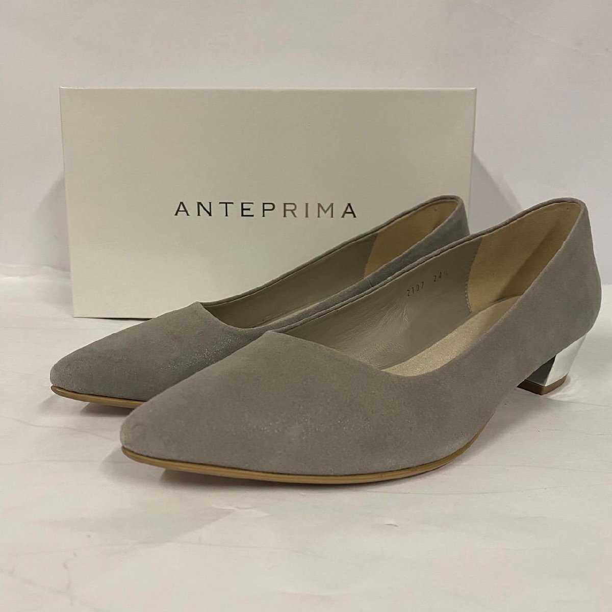 ANTEPRIMA アンテプリマ パンプス ブランド レディース シューズ ヒール スエード グレー系 24.5cm拍卖