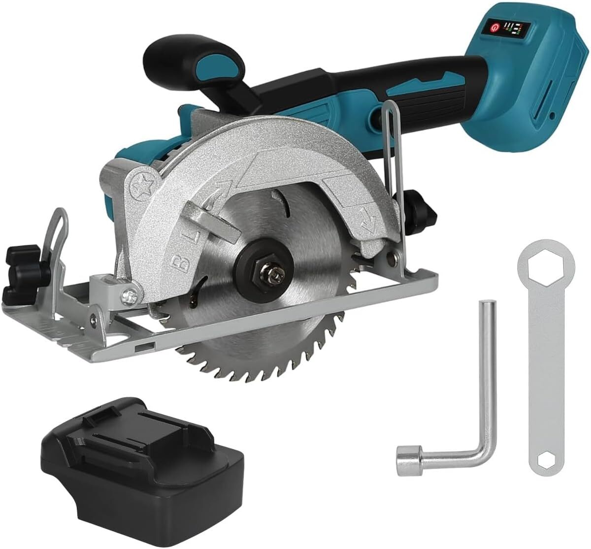 AT マルノコ 片手 充電式丸のこ 丸ノコ ハイコーキ18V対応 刃径125mm/切込30mm 鋸刃付 コードレス ブラシレスモーター バッテリー別売拍卖