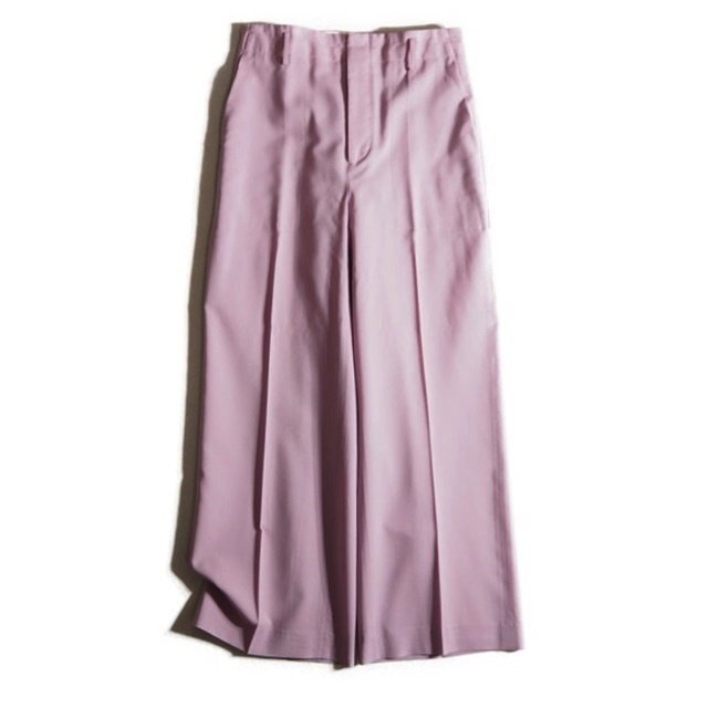 P2525f30 ▼ebure エブール▼ 22SS スーパー140'sトロピカルウール ペインターパンツ ピンク 36 / ワイドパンツ サマーウール 春夏拍卖