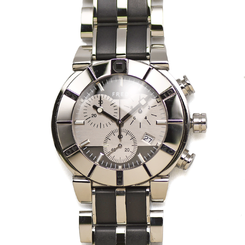 フレッド FRED グラディエーター クロノグラフ FD024310 クォーツ SS/ラバー メンズ 紳士用 男性用 腕時計 電池交換&研磨仕上げ済み 中古拍卖