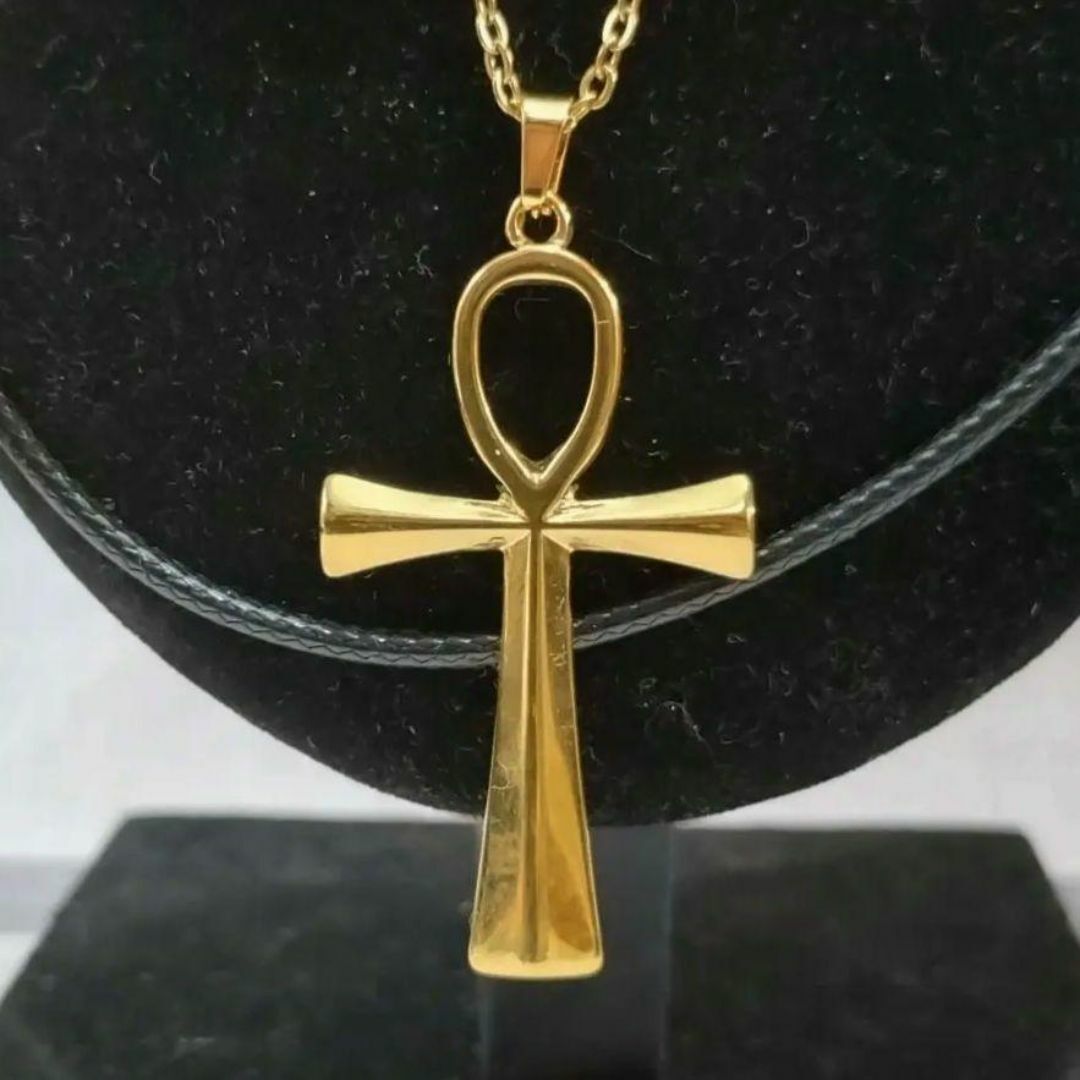 ステンレス製 古代エジプトヒエログリフ アンク ANKUのネックレス 金色拍卖