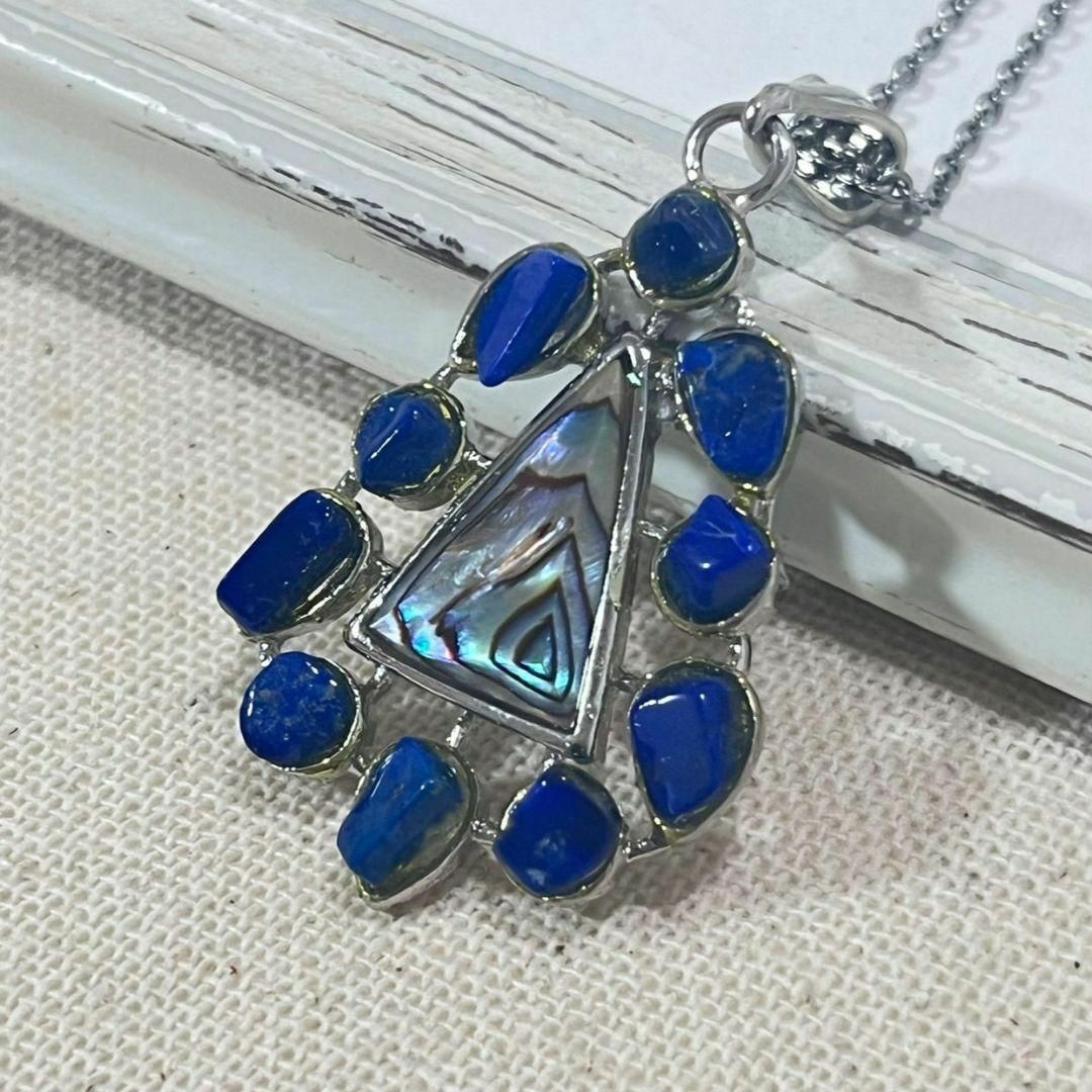 ニュージーランドアヴァロンシェルとラピスラズリのさざれ石のユニークなネックレス⑥拍卖