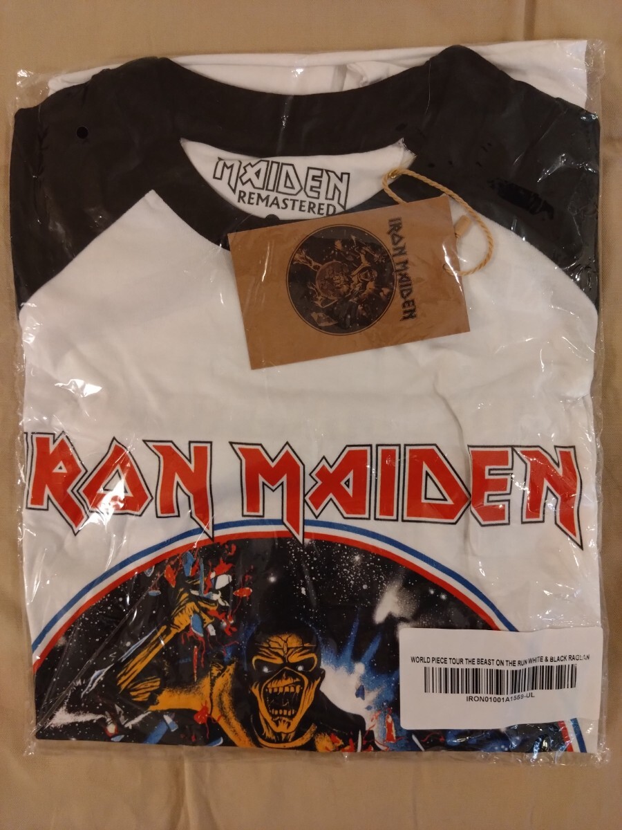 IRON MAIDEN/アイアン・メイデン WORLD PIECE TOUR 83 ラグランTシャツ Lサイズ 新品・未使用拍卖