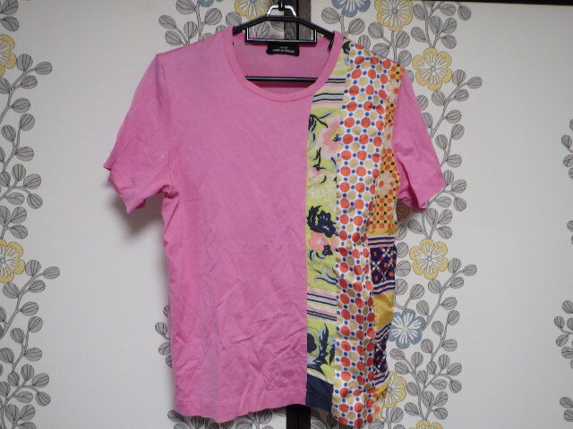 コムデギャルソン トリコ Tシャツ ピンク コットン 生地切り替え 日本製 コムデギャルソンCO.LTD拍卖