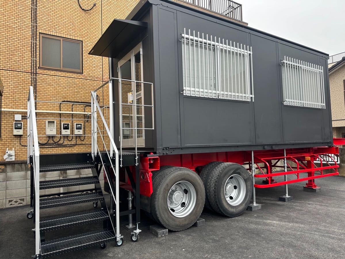 20フィートトレーラーハウス トイレ ミニキッチン エアコン 階段 車検付き 間取り変更可能 事務所 拍卖