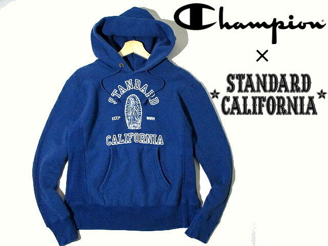 別注■ 即決! スタンダードカリフォルニア チャンピオン リバースウィーブ 緑単タグ スウェット パーカー CHAMPION×STANDARD CALIFORNIA拍卖