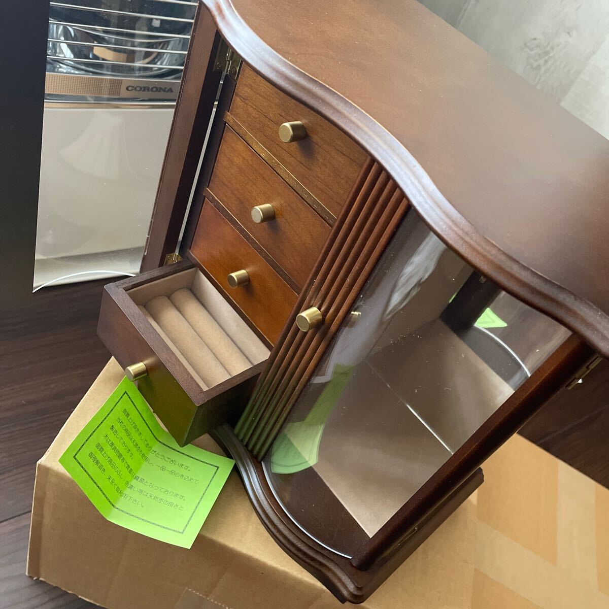 レトロ 木製 引き出し オルゴール付ジュエリーボックス ムーンリバー 日本製 アンティーク拍卖