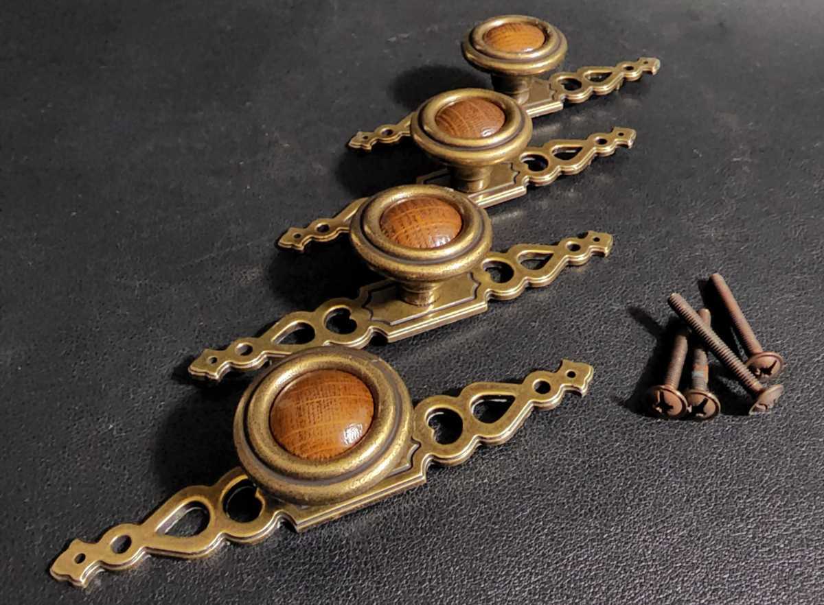 輸入アンティークルック 引き出し 扉用 つまみ ノブ (4個セット)⑥拍卖