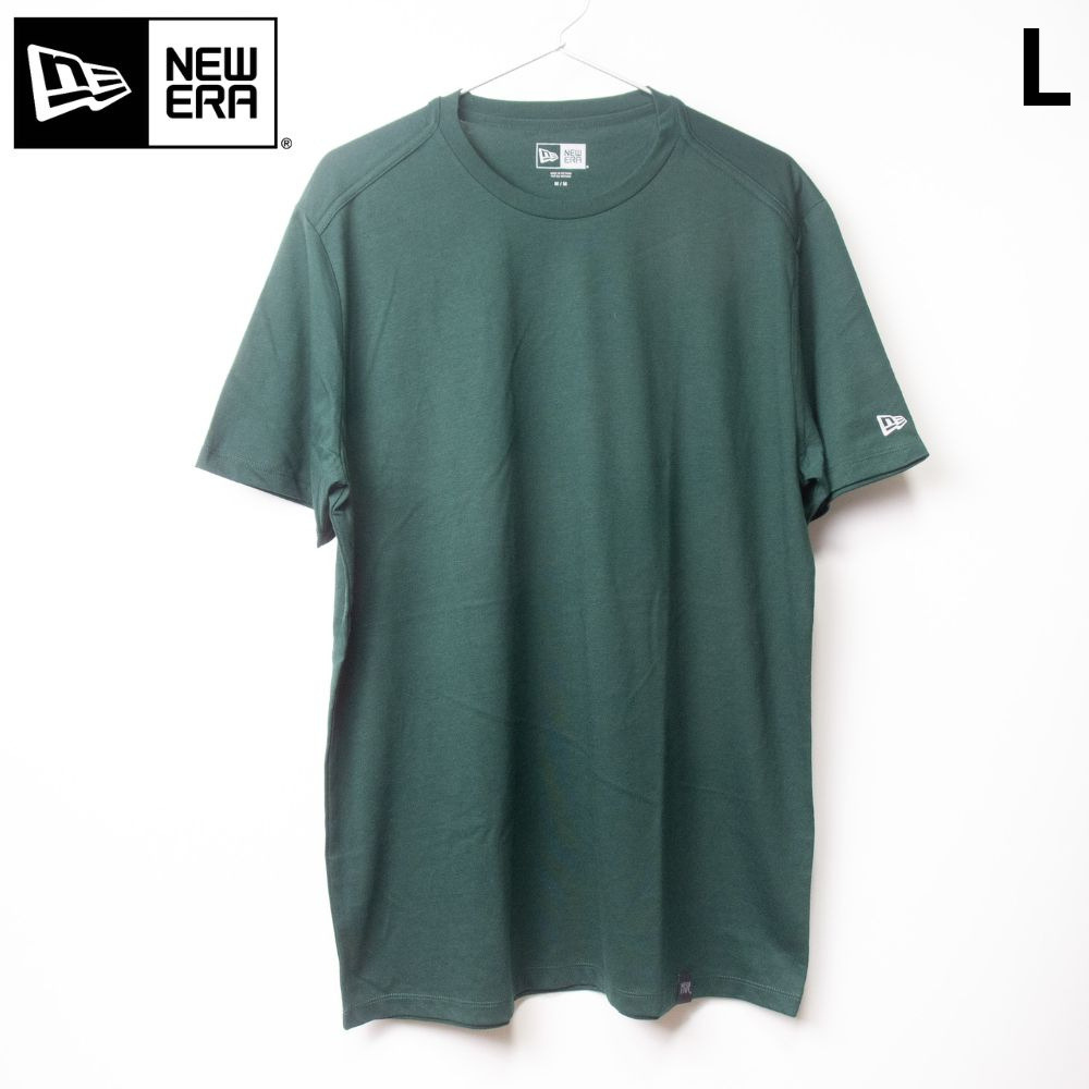 新品 NEW ERA クルーネック 半袖 無地Tシャツ グリーン L拍卖