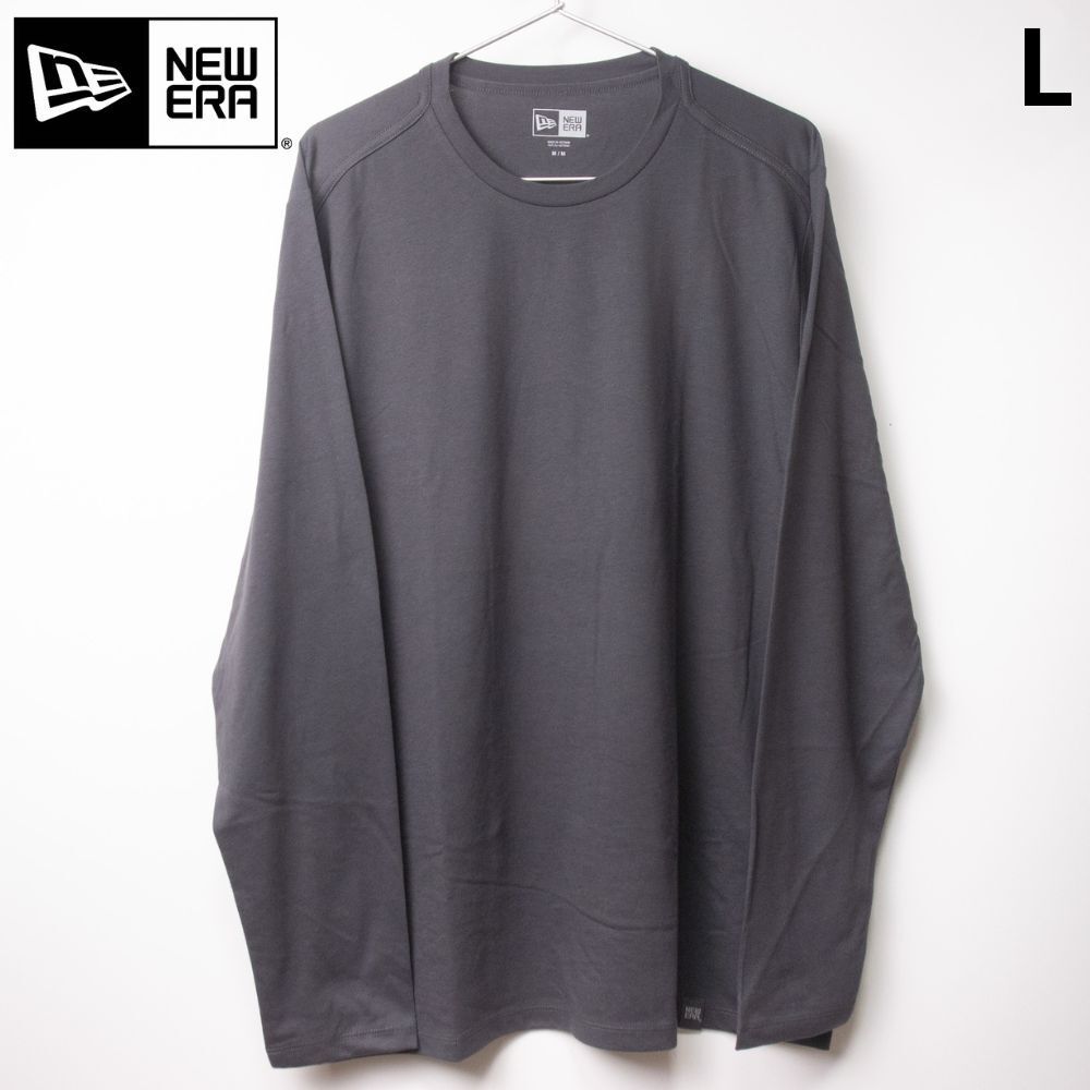 新品 NEW ERA クルーネック 長袖 無地Tシャツ ロンT グレー L拍卖