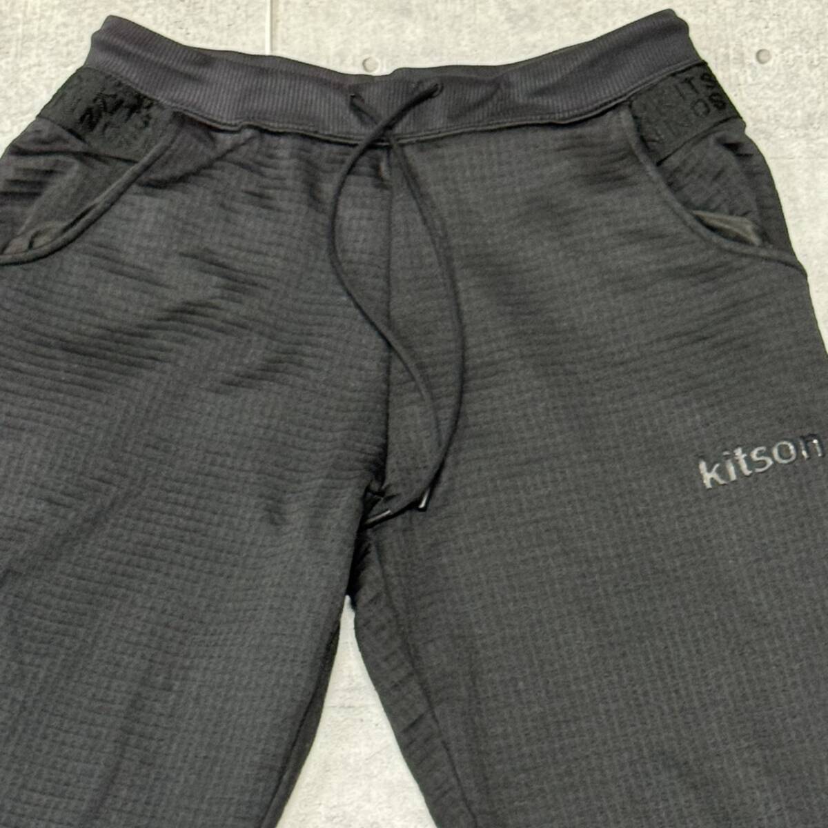 kitson LA トラックパンツ ジョガーパンツ 裾リブパンツ キットソン 裏起毛 薄手のサラッとした上質素材 ブラック ウエストロゴ 早4790拍卖