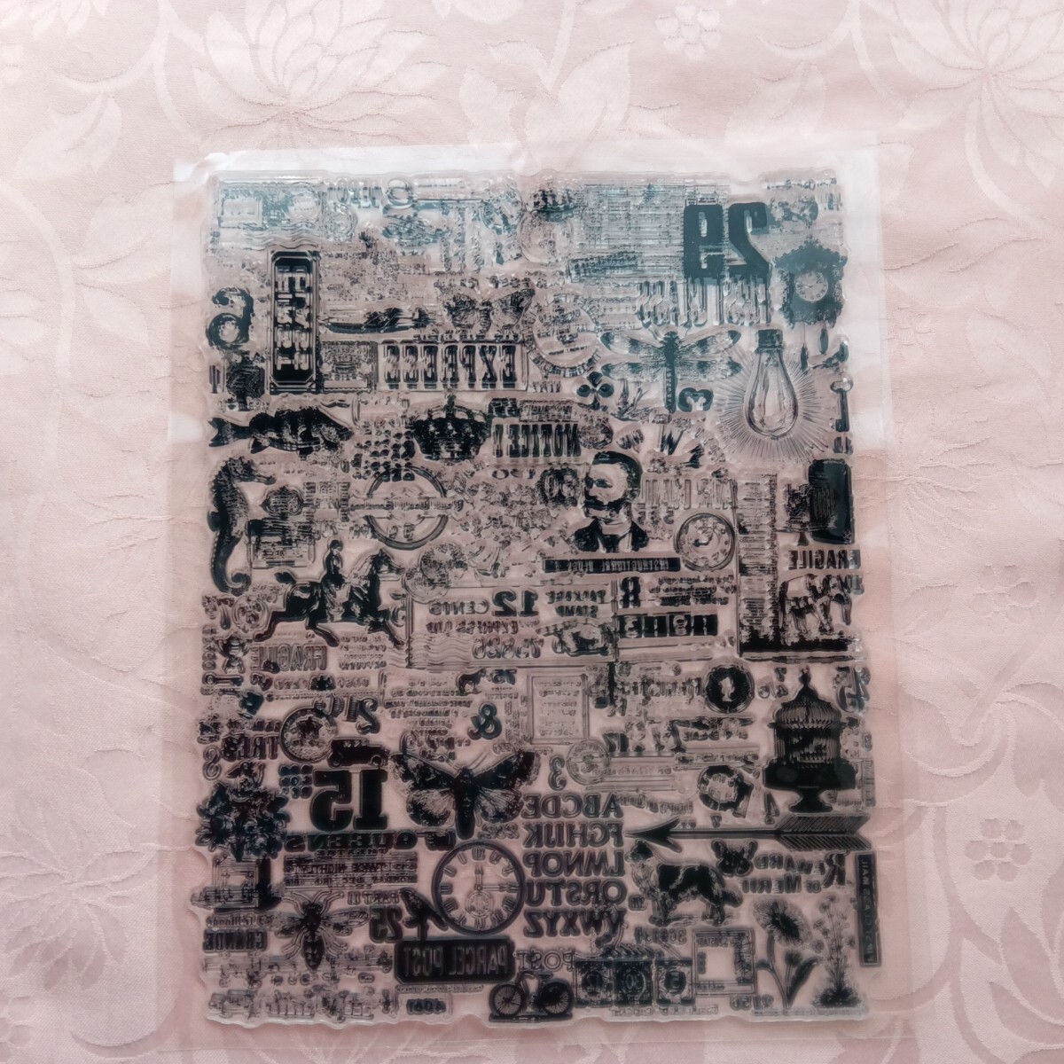 海外の大きなクリアスタンプ~ **蝶・時計・魚・鳥・お花** 拍卖