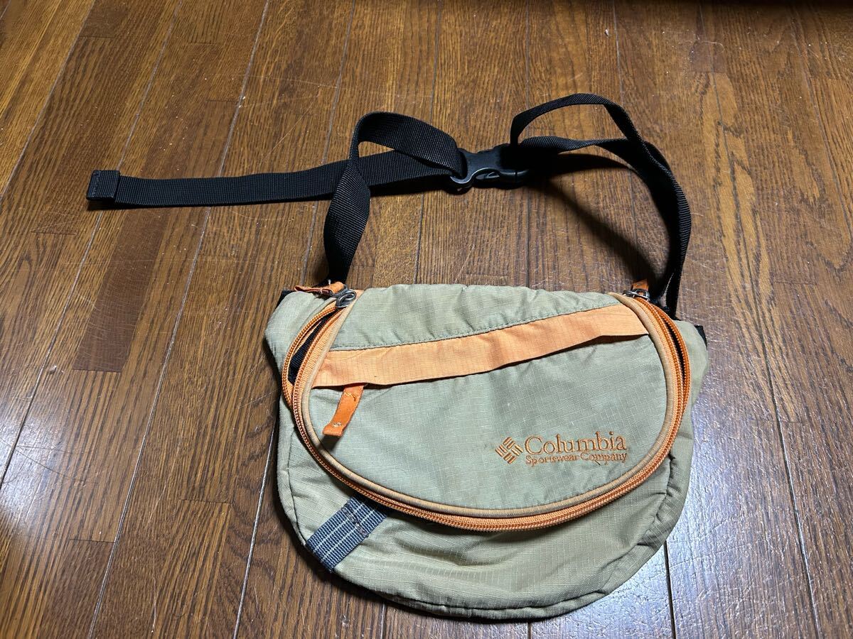 【Columbia コロンビア】ウエストバッグ  薄茶&オレンジ拍卖