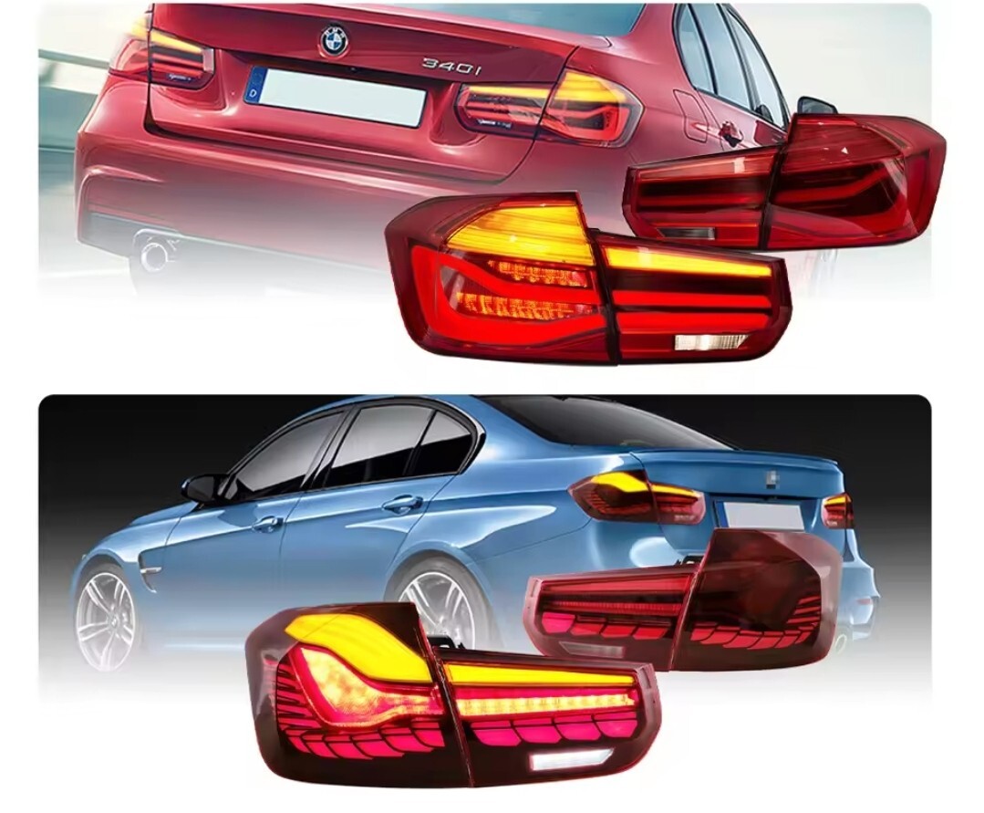 ①BMW 3シリーズ F30 F35 F80テールランプ ブラック LED 高品質 テールライト ブレーキランプ ウインカー 2013-2018拍卖