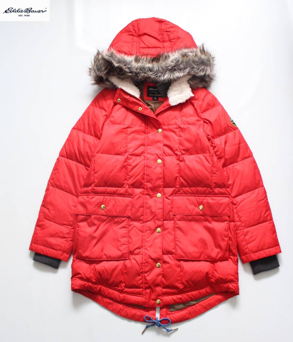 未使用【エディー・バウアー Ilaria Urbinati 】650FILL ダウンコート カラコラムパーカー PM 定価\29,000 ストームリペル(R) 耐久撥水 赤拍卖