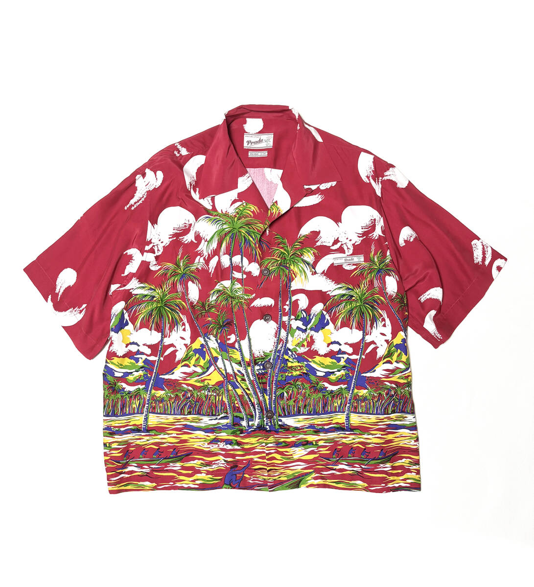 希少 美品 PRADA プラダ ハワイアンシャツ アロハシャツ アロハ イタリア製 サイズL ビンテージ ヴィンテージ ビームス アローズ 501XX拍卖