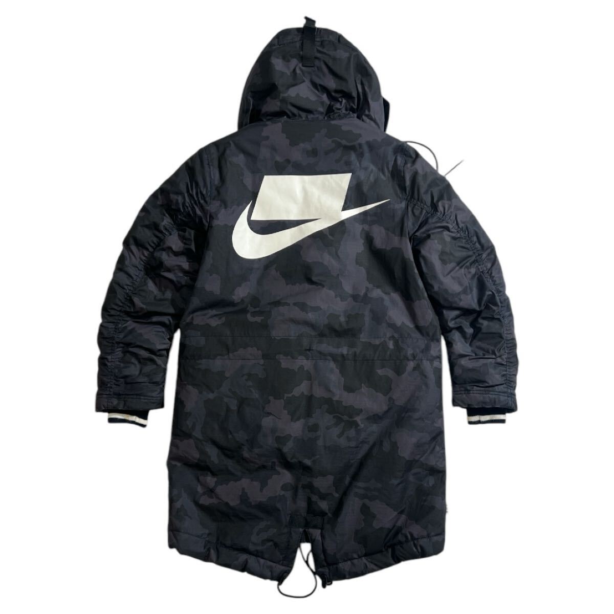 ■ NIKE ナイキ ■ NSW スウッシュ ロゴ プリント 迷彩柄 中綿入 シンセティック フィルパーカ グレー系 S拍卖