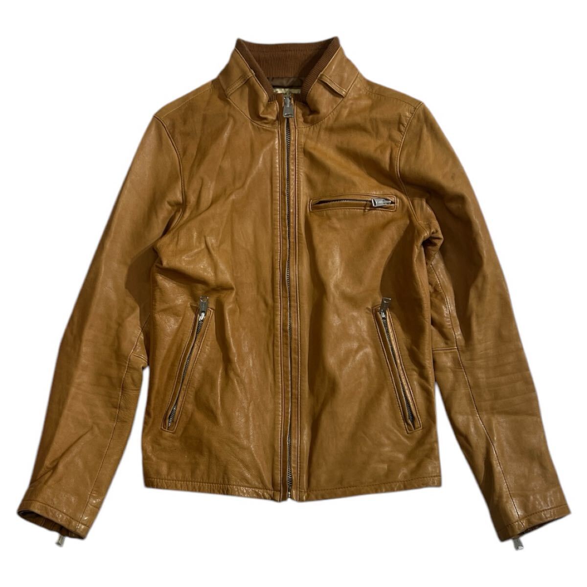 ■ JOURNAL STANDARD ジャーナルスタンダード ■ 本革 羊革 シープスキン IDEAL アイディール ジップ シングル ライダース ジャケット M拍卖