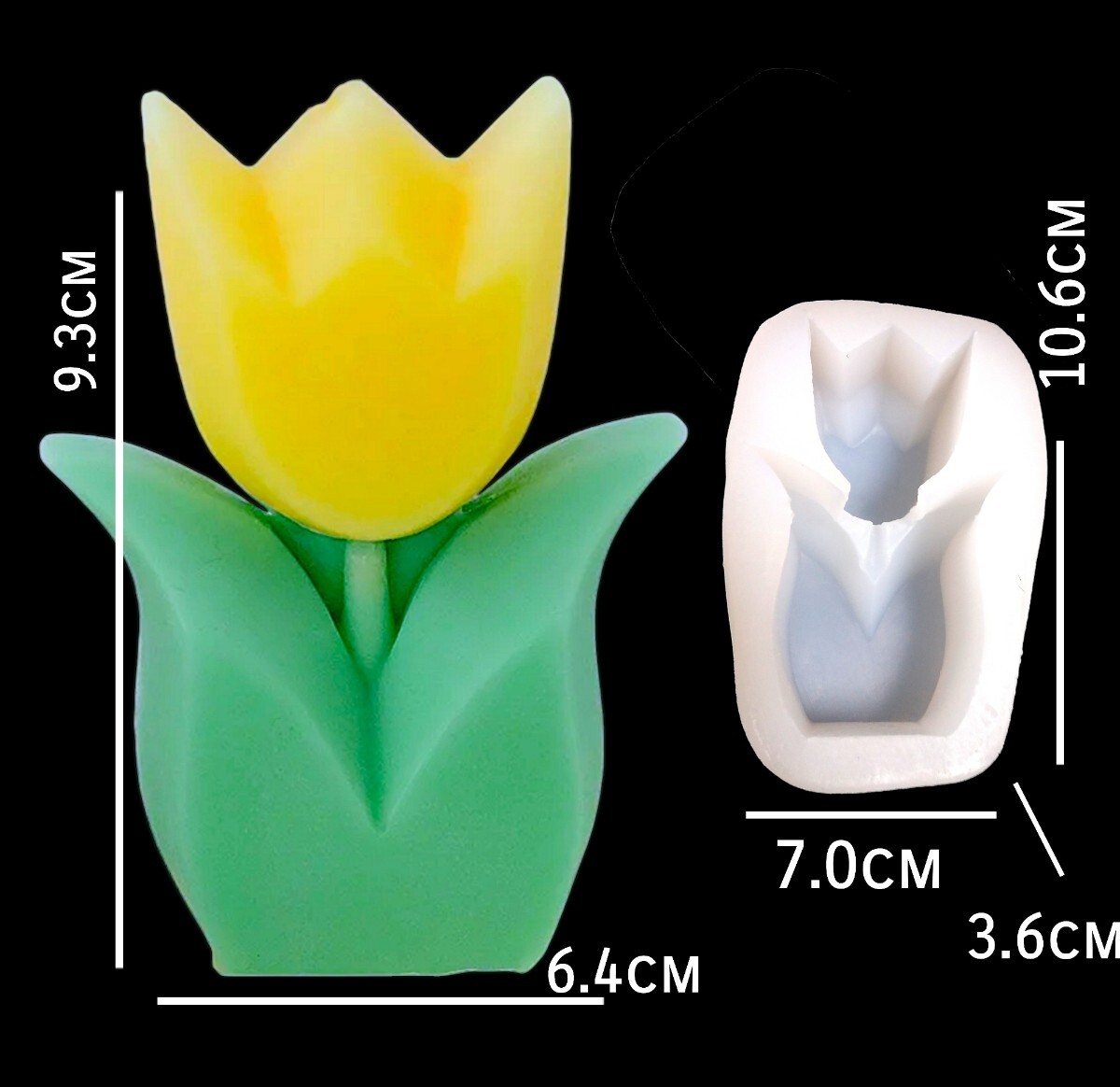 チューリップ シリコンモールド シリコン型 キャンドル キャンドルモールド キャンドル型 石膏 花 立体 型 道具 素材 パーツ拍卖