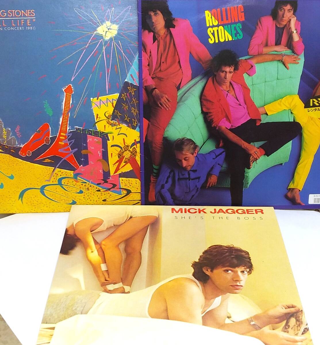 匿名・送料無料! ローリング・ストーンズ/The Rolling Stones ミック・ジャガー/ Mick Jagger LP3枚レコードセット拍卖