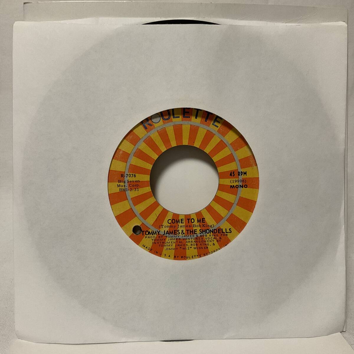 【EP 7インチ】Tommy james and the shondells 50s60s70s 視聴 R&R R&B Rockabilly Doo-wop British Invasion Jazz Blues Country Soul pop拍卖