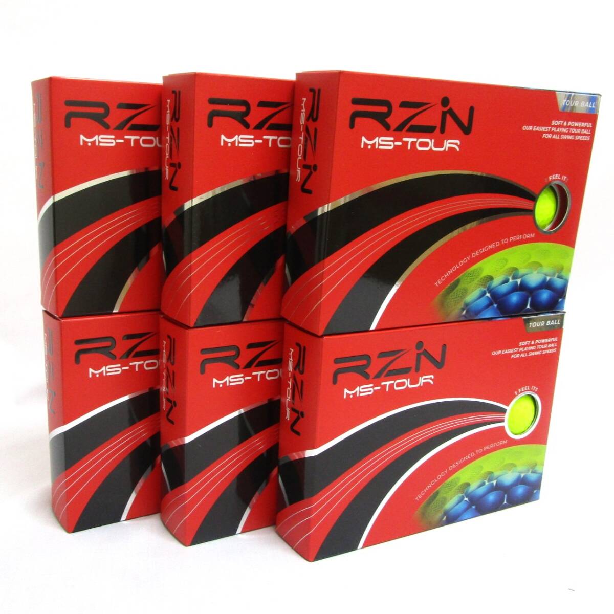 RZN GOLF MS-TOUR イエロー 6箱 72球 6ダース ボール 3ピース 2020年 レジン MSツアー ゴルフボール カラーボール TOUR BALL拍卖