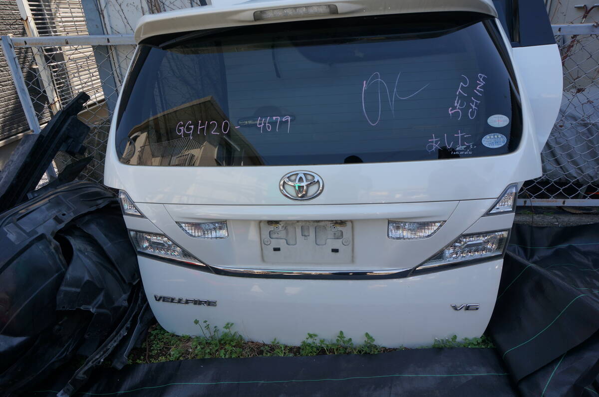 ヴェルファイア 20系前期 リアゲート リアスポ/パワーバックドア /純正 白070 ホワイト/ ANH20W ANH25W GGH20W GGH25W拍卖