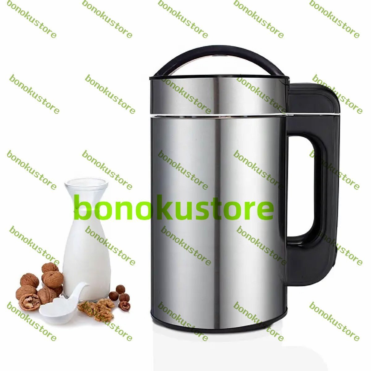 1.5L ポータブル ナッツ ミルク メーカー 800W ステンレススチール 自動アーモンド ミルク マシン メッシュ ストレーナー付き 6 モード拍卖
