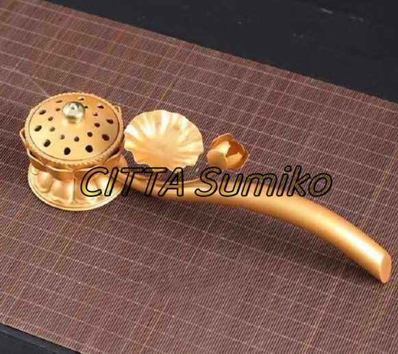 店長特選 新品推薦 密教法具 寺院用仏具 柄香炉 真鍮製磨き仕上げ拍卖