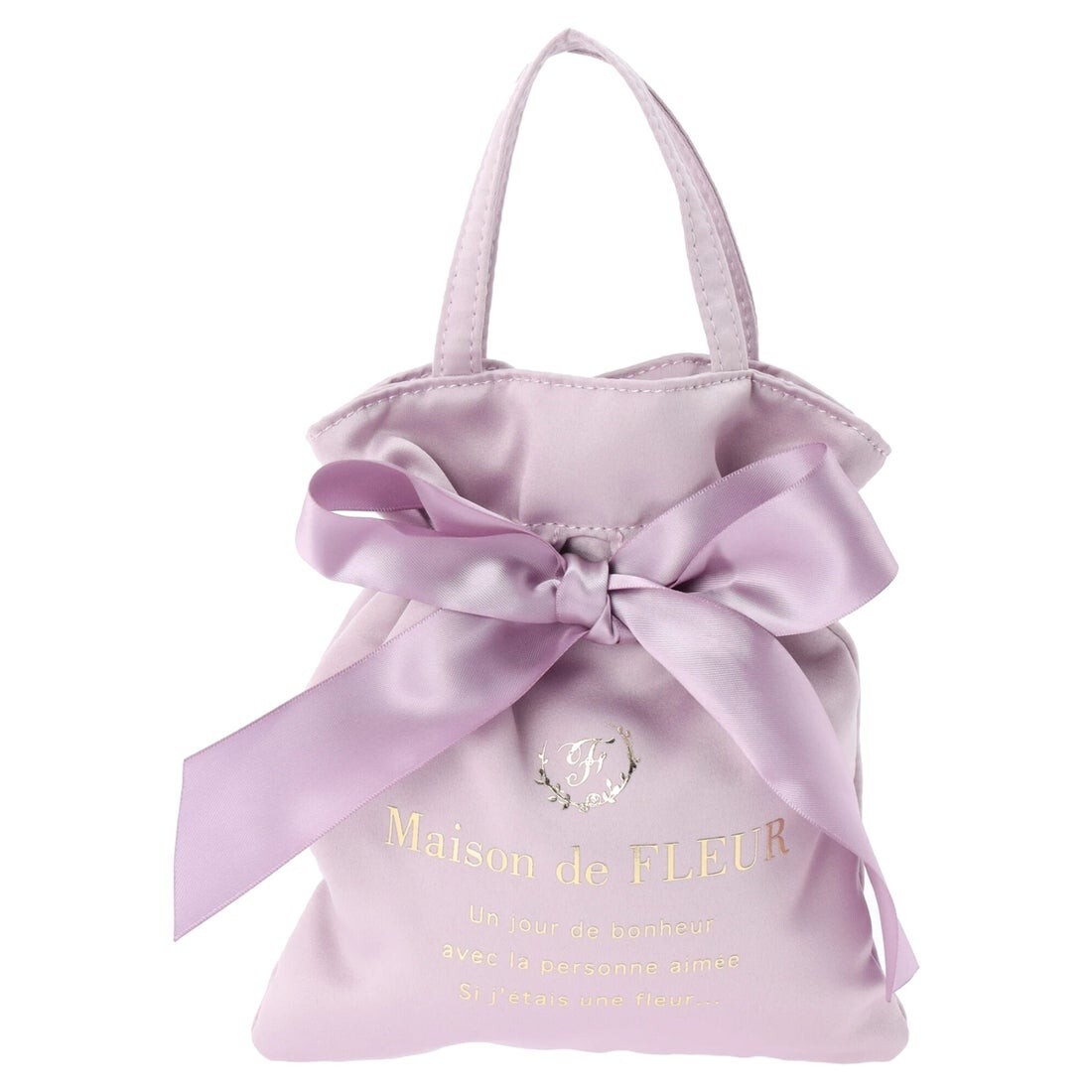☆ 新品!メゾンドフルール リボン巾着ポーチ♪ ラベンダー色!Maison de FLEUR ミニミニトート型 ミニポーチ ミニリボントート 激レア拍卖