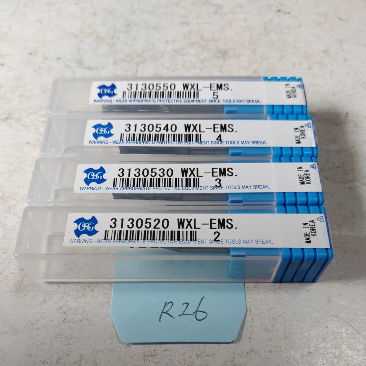 〇 R26 未使用 OSG 超硬エンドミル コーティングエンドミル WXL-EMS Φ2 Φ3 Φ4 Φ5 4本セット拍卖