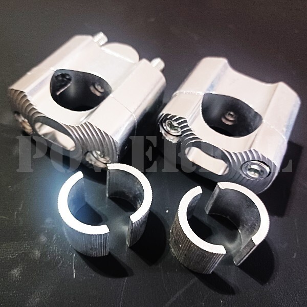 YBR125 天剣 MT-125 MT-25 MT-03 SRX250 SRV250 SR400 汎用 アルミ ハンドル 変換 クランプ アップハンドル 銀 22.2mm 28mm拍卖