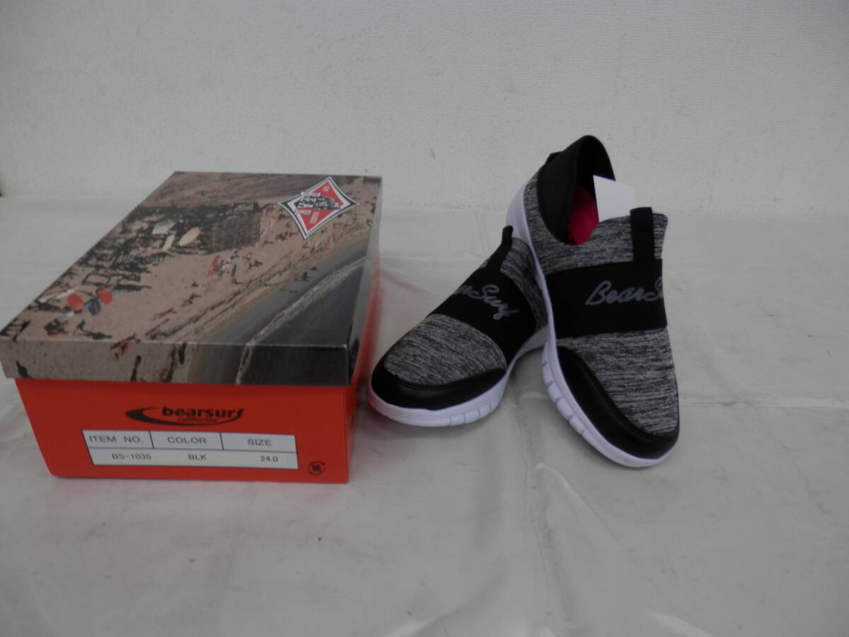 ◆新品◆Bear Surf◆スリッポン◆24cm◆ブラック◆BS-1035◆62拍卖
