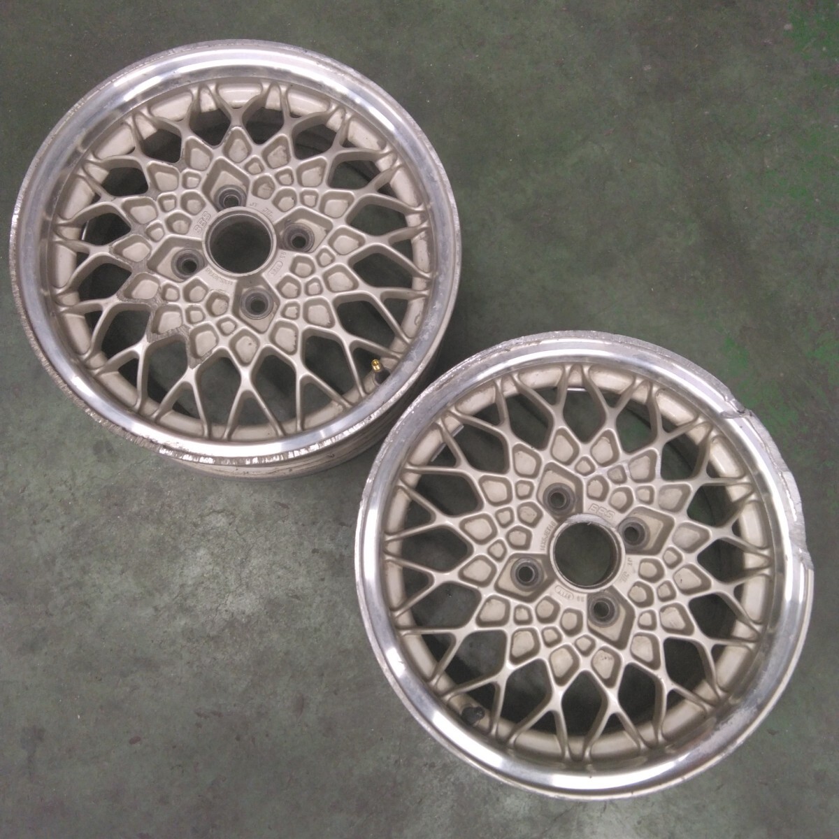 BBSジャンク5Jオフセット46JTいすゞジェミニ純正オプションオールドメッシュ2本コンパクトカー軽自動車補修ベース拍卖