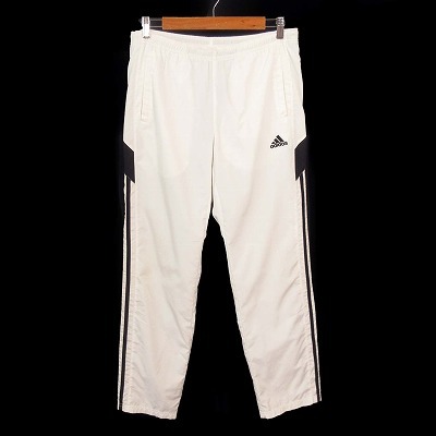 アディダス adidas パンツ トラック ナイロン メッシュ裏地 CLIMA PROOF L 白 メンズ拍卖