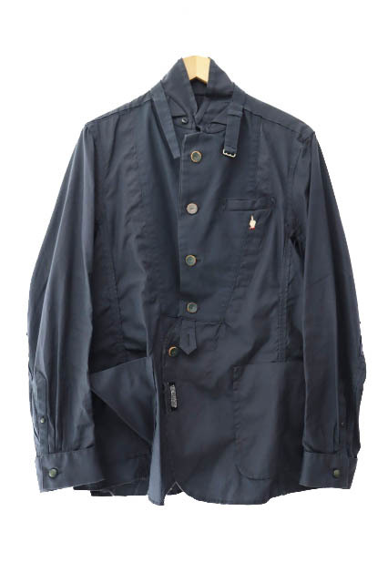 アンダーカバー UNDERCOVER 13SS ダブル カフス シャツ ジャケット K4101-1 2 紺 ネイビー ブランド古着ベクトル 中古☆AA★250303 メンズ拍卖