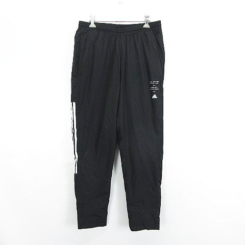 アディダス adidas ED0959 ウインドパンツ ボトムス ロング丈 ロゴ ナイロン 裏起毛 OT ブラック スポーツウェア ※EKM レディース拍卖