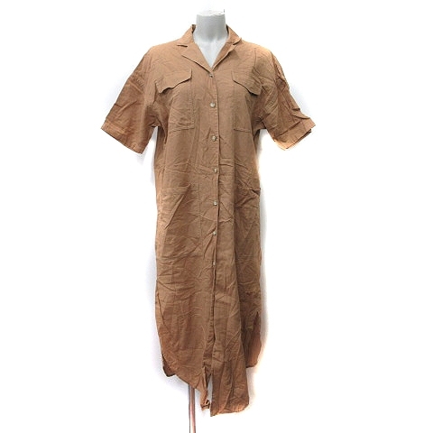 ジャーナルスタンダード JOURNAL STANDARD シャツワンピース ロング 半袖 ベージュ /YI レディース拍卖